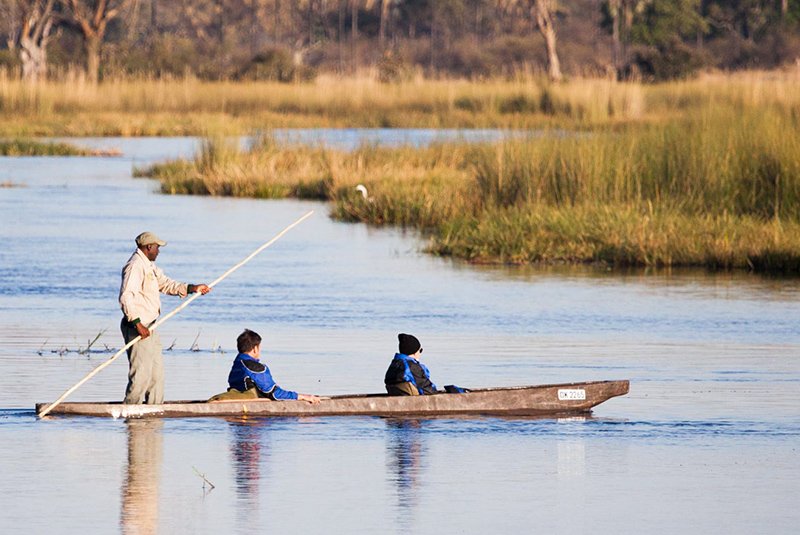 Traditional mokoro in the Okavango Delta